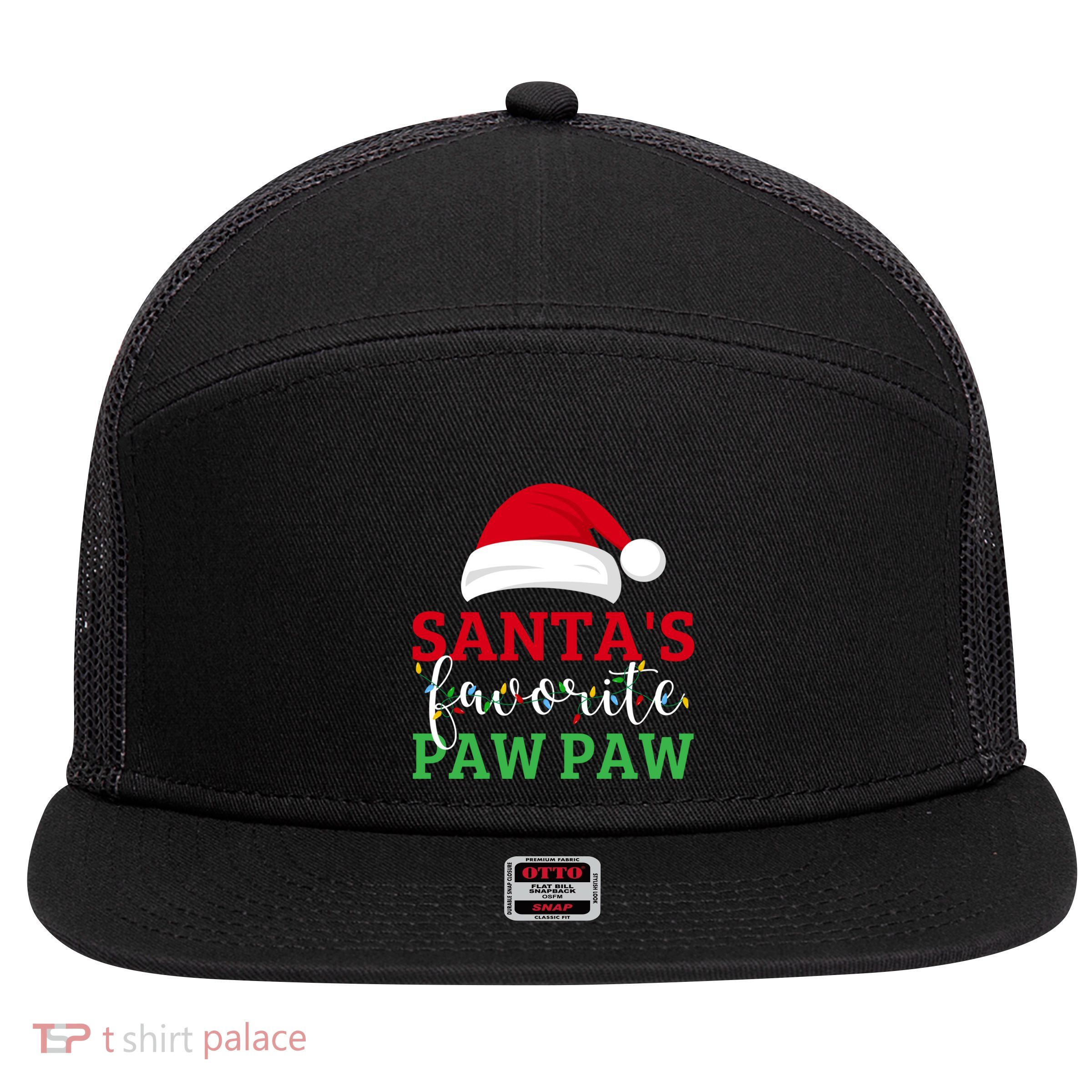 Ugly Christmas Matching Design SantaS Favorite Paw Paw Great Gift 7 Panel Mesh Trucker Snapback Hat