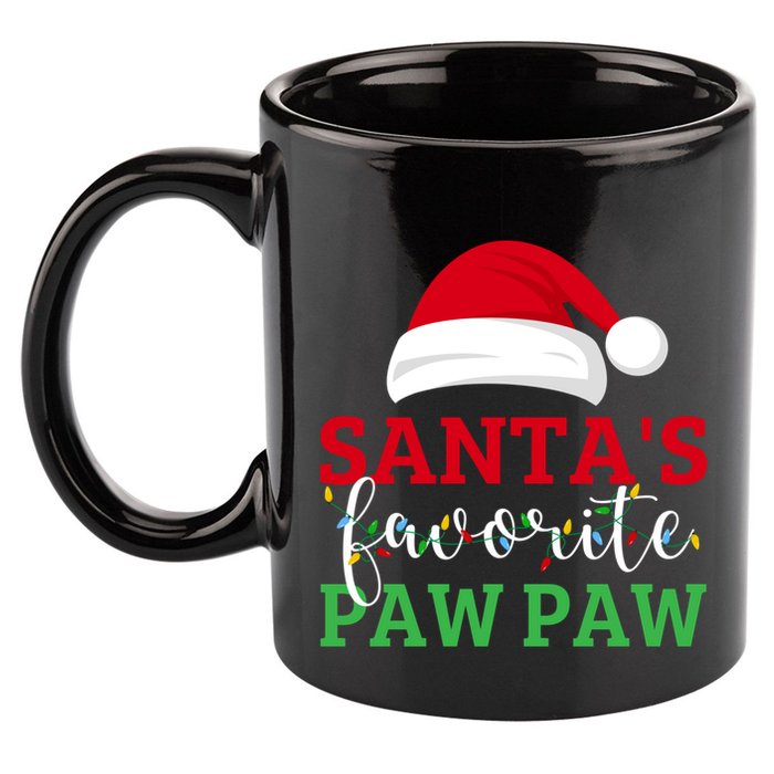 Ugly Christmas Matching Design SantaS Favorite Paw Paw Great Gift 11oz C Handle Ceramic Mug