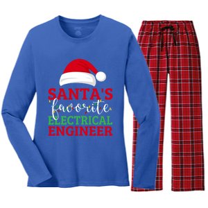 Ugly Christmas Matching SantaS Favorite Electrical Engineer Gift Women's Long Sleeve Flannel Pajama Set 