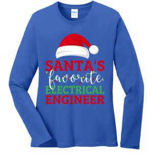 Ugly Christmas Matching SantaS Favorite Electrical Engineer Gift Ladies Long Sleeve Shirt