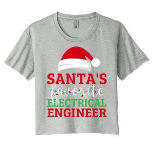 Ugly Christmas Matching SantaS Favorite Electrical Engineer Gift Women's Crop Top Tee