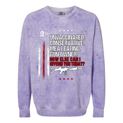 Unvaccinated Conservative Meat Eating Gun Owner Colorblast Crewneck Sweatshirt