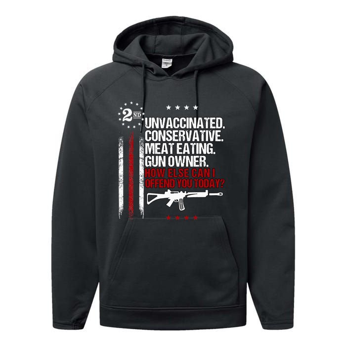 Unvaccinated Conservative Meat Eating Gun Owner Performance Fleece Hoodie