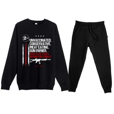 Unvaccinated Conservative Meat Eating Gun Owner Premium Crewneck Sweatsuit Set