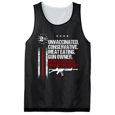 Unvaccinated Conservative Meat Eating Gun Owner Mesh Reversible Basketball Jersey Tank