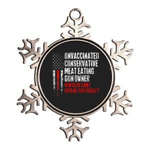 Unvaccinated Conservative Meat Eating Gun Owner Metallic Star Ornament