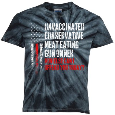 Unvaccinated Conservative Meat Eating Gun Owner Kids Tie-Dye T-Shirt