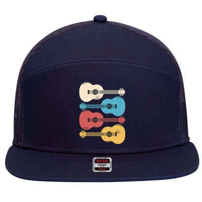 Ukelele Colorful Music 7 Panel Mesh Trucker Snapback Hat