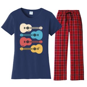 Ukelele Colorful Music Women's Flannel Pajama Set