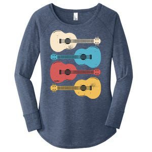 Ukelele Colorful Music Women's Perfect Tri Tunic Long Sleeve Shirt