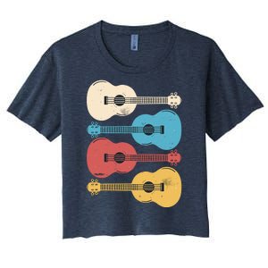 Ukelele Colorful Music Women's Crop Top Tee