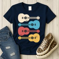 Ukelele Colorful Music Womens T-Shirt