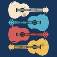 Ukelele Colorful Music Womens T-Shirt