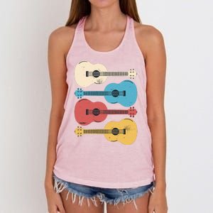 Ukelele Colorful Music Women's Knotted Racerback Tank