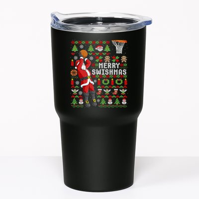 Ugly Christmas Merry Swishmas Basketball Gift Tumbler