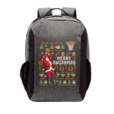 Ugly Christmas Merry Swishmas Basketball Gift Vector Backpack