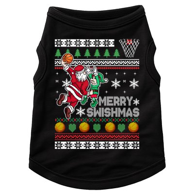 Ugly Christmas Merry Swishmas Basketball Gift Doggie Tank