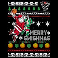 Ugly Christmas Merry Swishmas Basketball Gift Bucket Hat