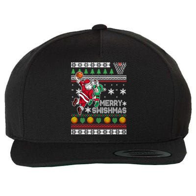Ugly Christmas Merry Swishmas Basketball Gift Wool Snapback Cap