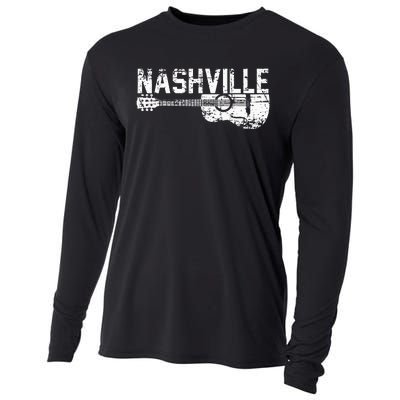 Unique Country Music Lovers Nashville Musician Guitar Cool Cooling Performance Long Sleeve Crew