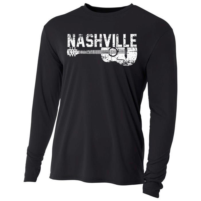 Unique Country Music Lovers Nashville Musician Guitar Cool Cooling Performance Long Sleeve Crew