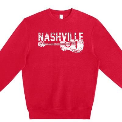 Unique Country Music Lovers Nashville Musician Guitar Cool Premium Crewneck Sweatshirt