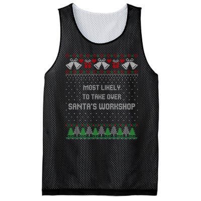 Ugly Christmas Most Likely To Take Over Santas Workshop Mesh Reversible Basketball Jersey Tank