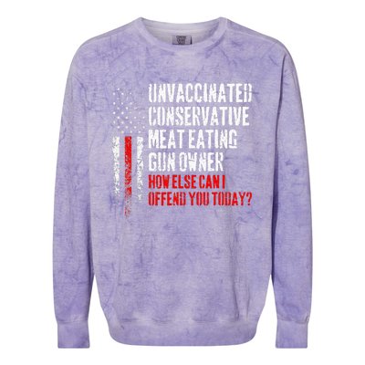 Unvaccinated Conservative Meat Eating Gun Owner Colorblast Crewneck Sweatshirt