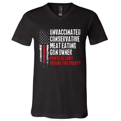 Unvaccinated Conservative Meat Eating Gun Owner V-Neck T-Shirt