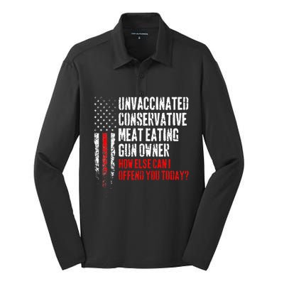 Unvaccinated Conservative Meat Eating Gun Owner Silk Touch Performance Long Sleeve Polo