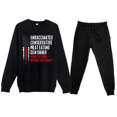 Unvaccinated Conservative Meat Eating Gun Owner Premium Crewneck Sweatsuit Set