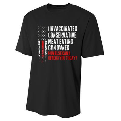 Unvaccinated Conservative Meat Eating Gun Owner Performance Sprint T-Shirt