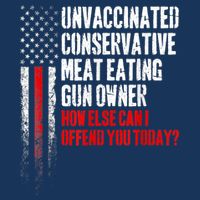 Unvaccinated Conservative Meat Eating Gun Owner 7 Panel Mesh Trucker Snapback Hat
