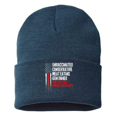 Unvaccinated Conservative Meat Eating Gun Owner Sustainable Knit Beanie