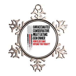 Unvaccinated Conservative Meat Eating Gun Owner Metallic Star Ornament