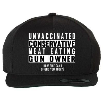 Unvaccinated Conservative Meat Eating Gun Owner How Else Can I Offend You Wool Snapback Cap