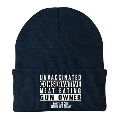 Unvaccinated Conservative Meat Eating Gun Owner How Else Can I Offend You Knit Cap Winter Beanie