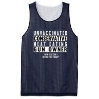 Unvaccinated Conservative Meat Eating Gun Owner How Else Can I Offend You Mesh Reversible Basketball Jersey Tank