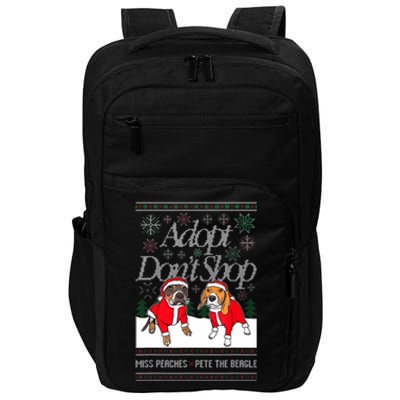 Ugly Christmas Miss Peaches & Pete The Beagle Funny Xmas Gift Impact Tech Backpack