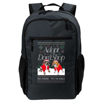 Ugly Christmas Miss Peaches & Pete The Beagle Funny Xmas Gift Daily Commute Backpack