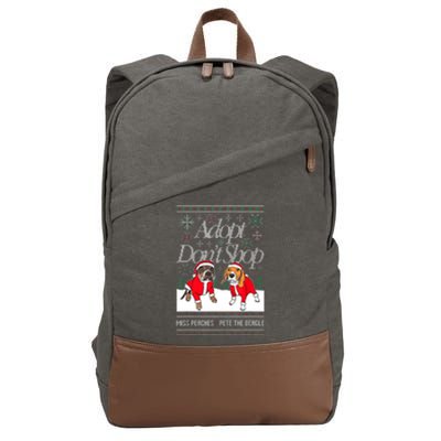 Ugly Christmas Miss Peaches & Pete The Beagle Funny Xmas Gift Cotton Canvas Backpack