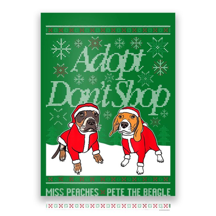 Ugly Christmas Miss Peaches & Pete The Beagle Funny Xmas Gift Poster