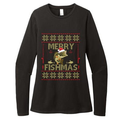 Ugly Christmas Merry Fishmas Fishing Fisher Xmas Gift Great Gift Womens CVC Long Sleeve Shirt