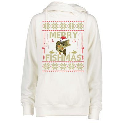 Ugly Christmas Merry Fishmas Fishing Fisher Xmas Gift Great Gift Womens Funnel Neck Pullover Hood