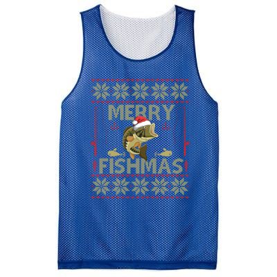 Ugly Christmas Merry Fishmas Fishing Fisher Xmas Gift Great Gift Mesh Reversible Basketball Jersey Tank