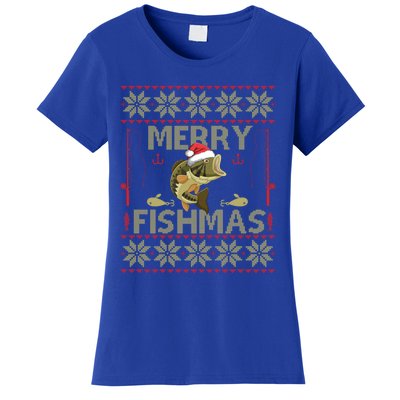 Ugly Christmas Merry Fishmas Fishing Fisher Xmas Gift Great Gift Women's T-Shirt