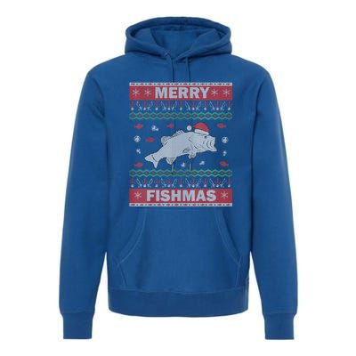 Ugly Christmas Merry Fishmas Funny Fish Fishing Fisher Cool Gift Premium Hoodie