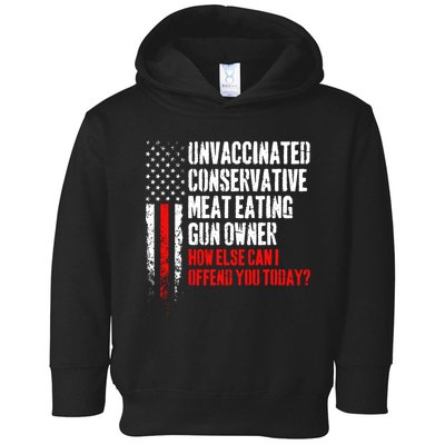 Unvaccinated Conservative Meat How Else Can I Offend You Today Toddler Hoodie