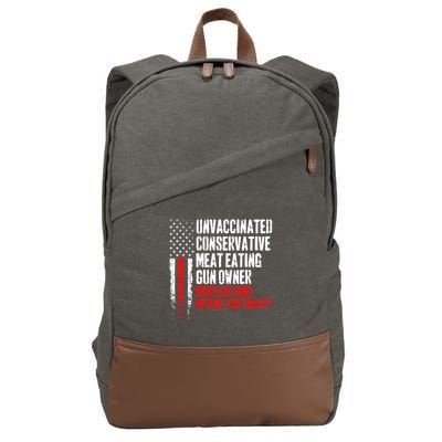 Unvaccinated Conservative Meat How Else Can I Offend You Today Cotton Canvas Backpack