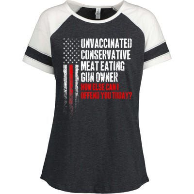 Unvaccinated Conservative Meat Eating Gun Owner Enza Ladies Jersey Colorblock Tee